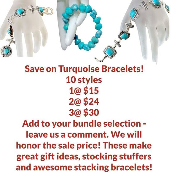 NEW Bracelet Turquoise Adjustable Silver Link Toggle Bangle Bracelet - Picture 2 of 4